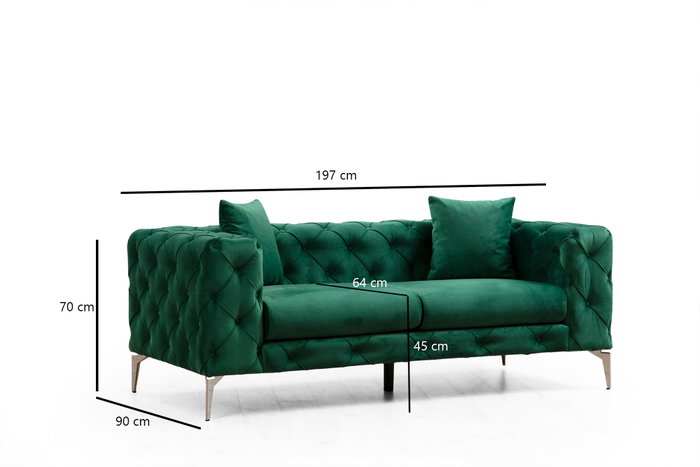 Atelier Del Sofa Como - Sofá de 2 plazas Verde Atelier Del Sofa Como - Sofá de 2 plazas Verde